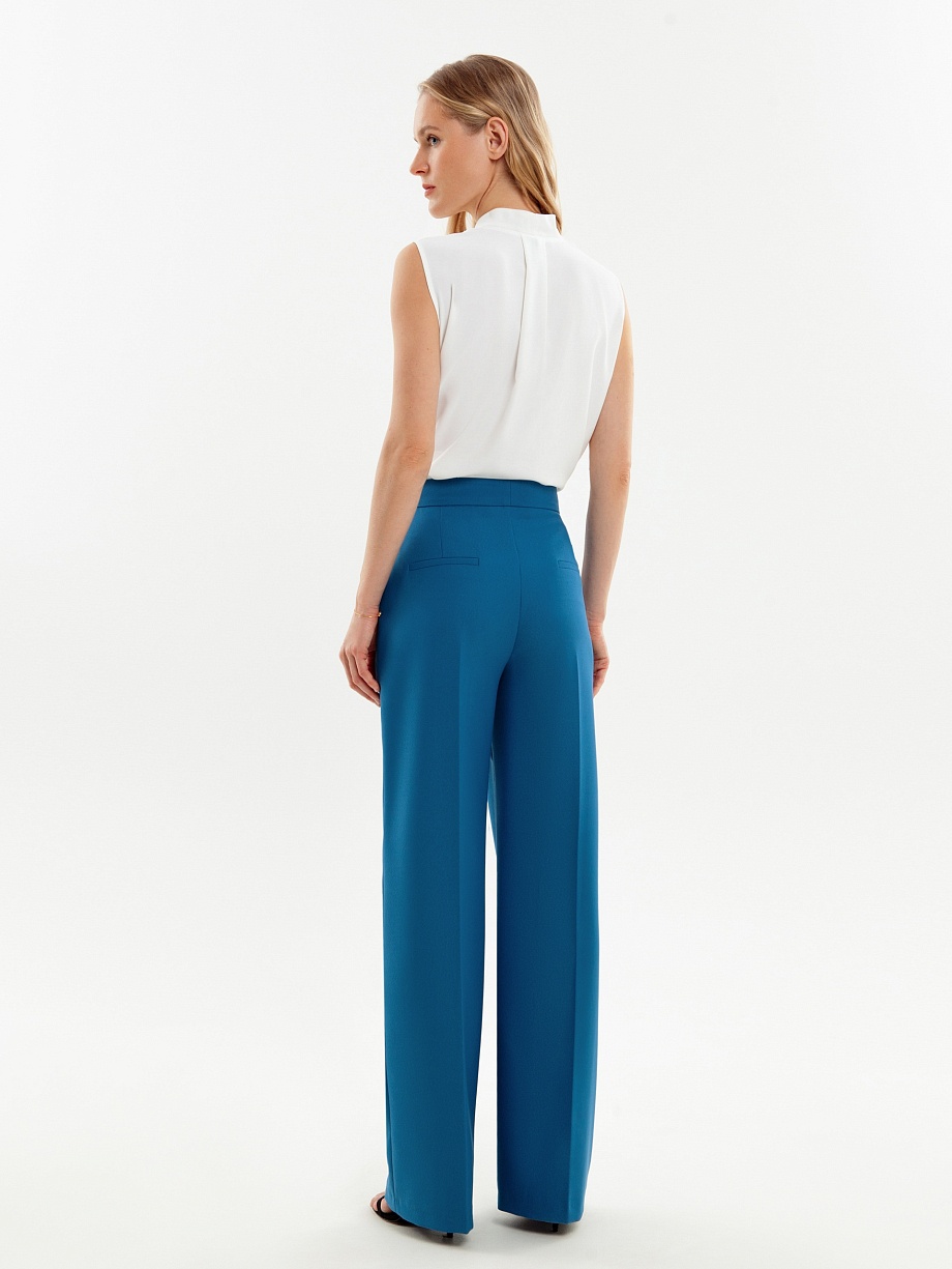 Широкие брюки со стрелками из костюмной ткани