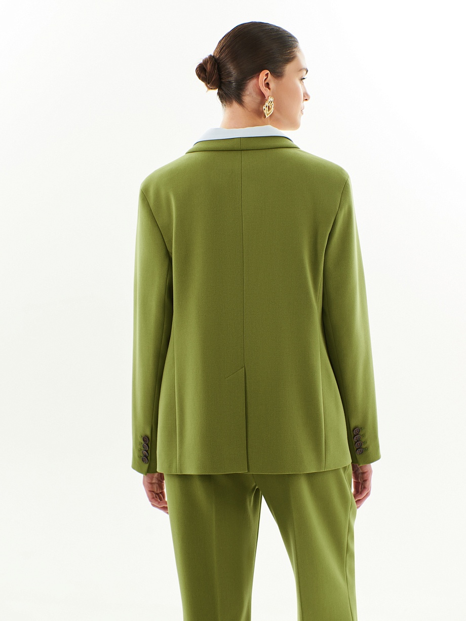 Жакет из костюмной ткани с воротником шалька