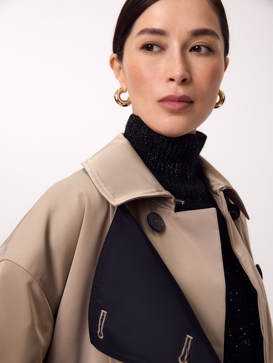 Пальто-тренч с мембраной и тонким утеплителем