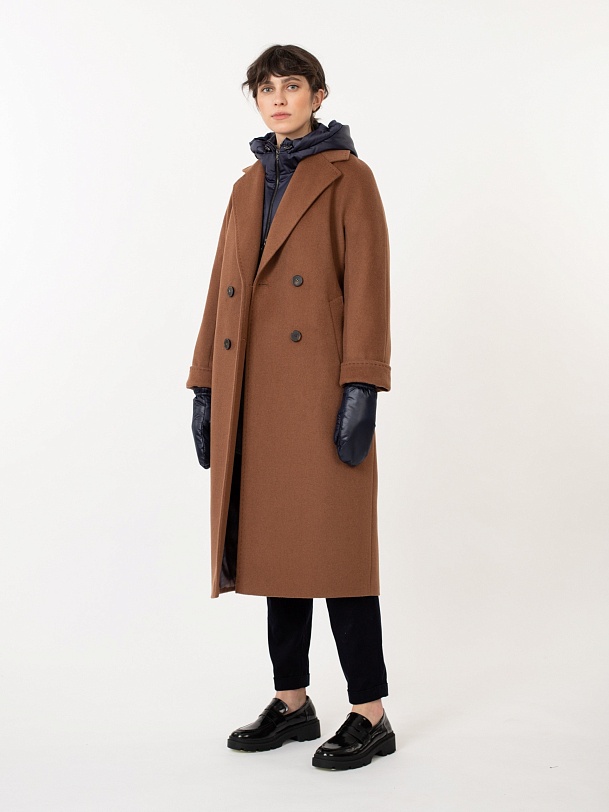 Варежки женские зимние черно-синие