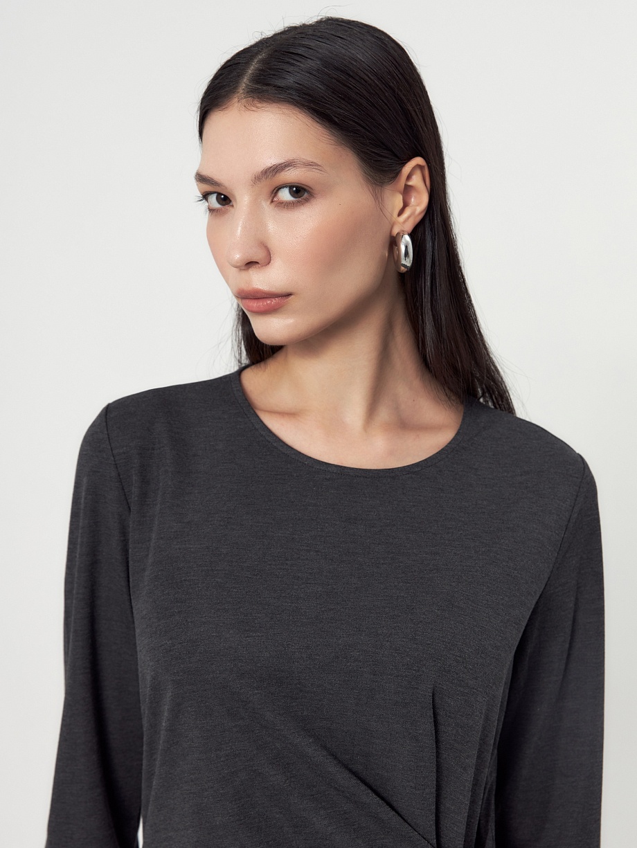 Платье-миди из вискозного трикотажа