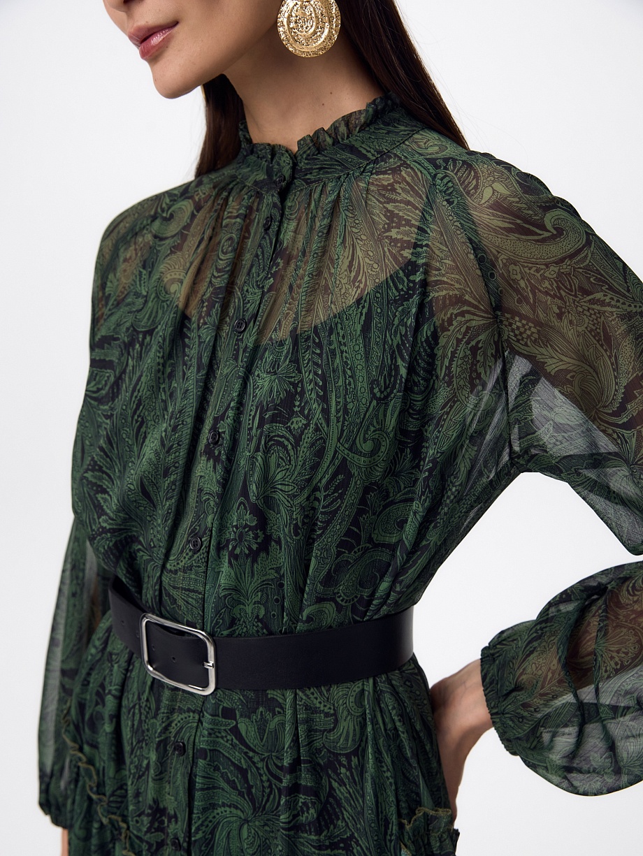 Платье-миди из шифона