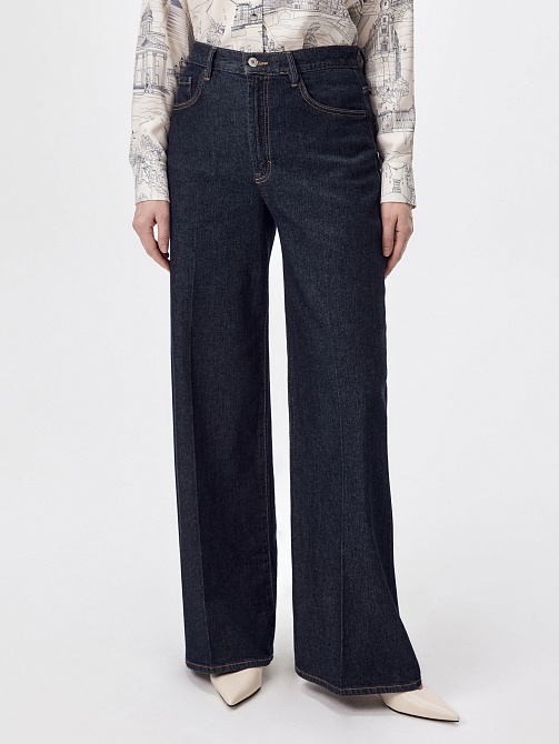 Джинсы со стрелками из хлопка