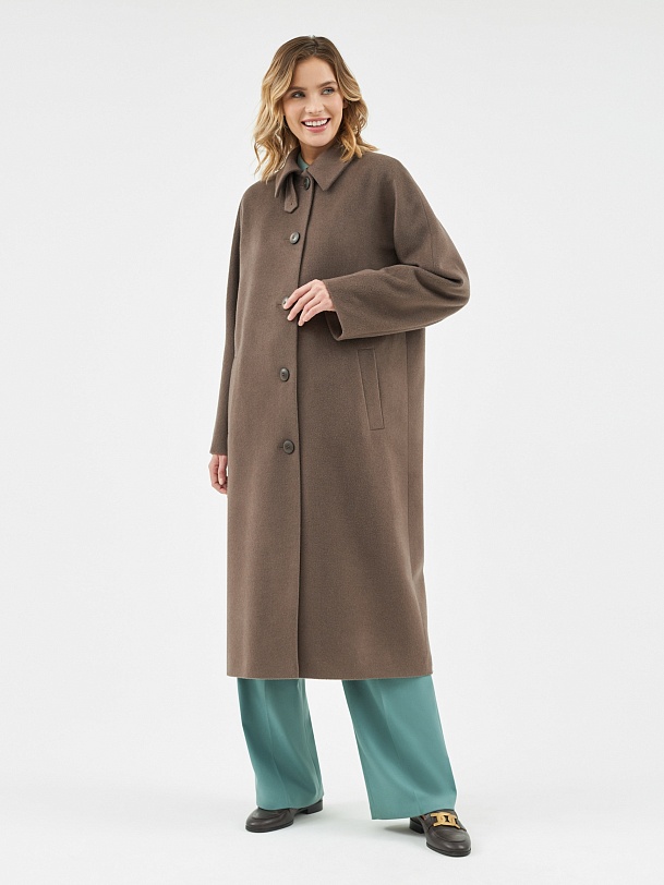 Шерстяное пальто с мембраной и утеплённой спинкой