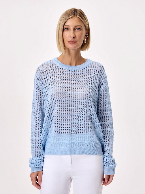 Ажурный джемпер с шерстью и пайетками
