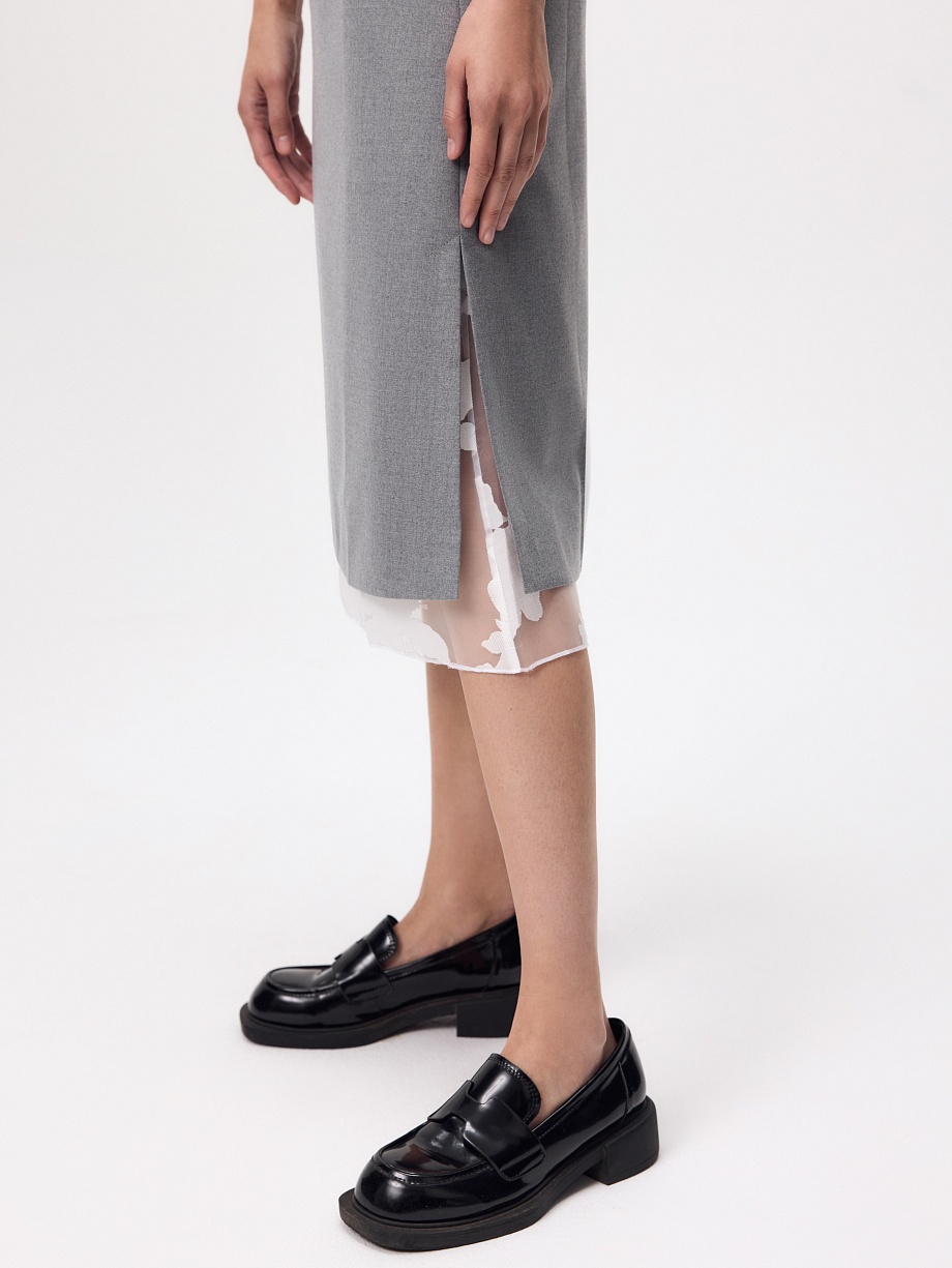 Юбка миди из костюмной ткани