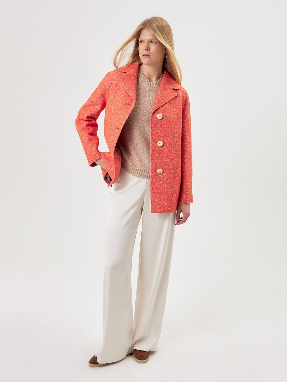 Демисезонное полупальто из шерсти