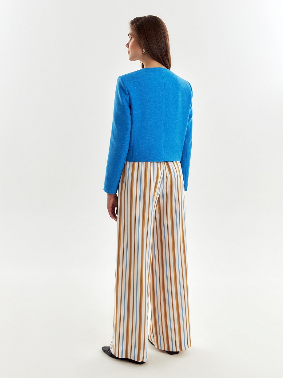 Укороченный твидовый жакет из хлопка