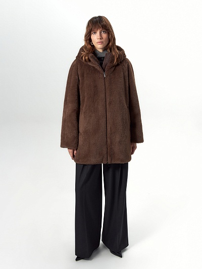 Укороченная экошуба с утеплителем и мембраной POMPA