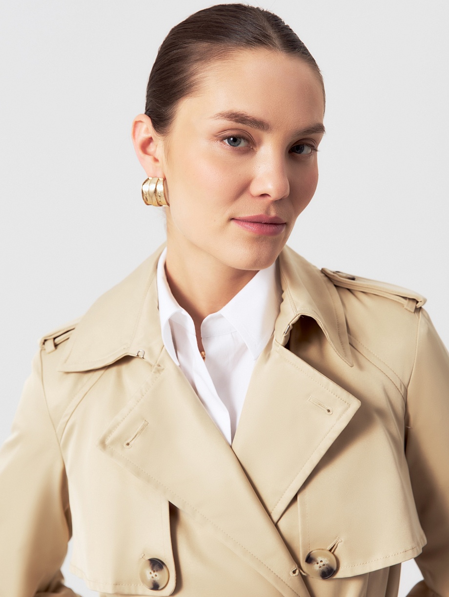 Классический бежевый тренч с подстежкой