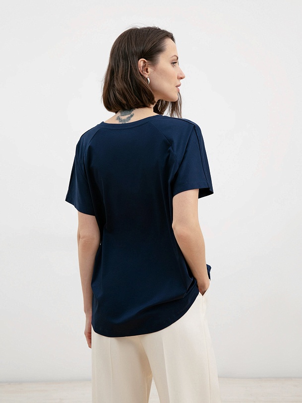 Футболка женская базового силуэта из 100% мерсеризированного хлопка