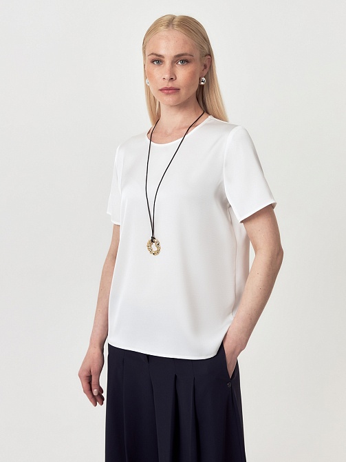 Блуза-футболка из атласа POMPA