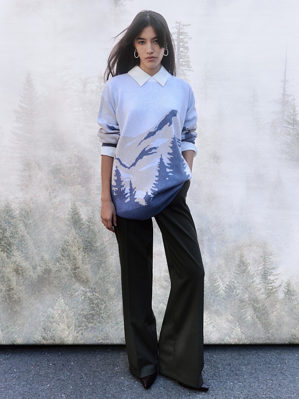 Свободный свитер из шерсти мериноса