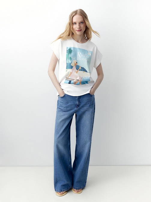 Футболка из 100% хлопка с принтом