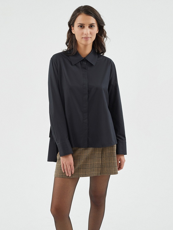 Свободная блуза из хлопка с удлинённой спинкой POMPA арт.1148730ge0999