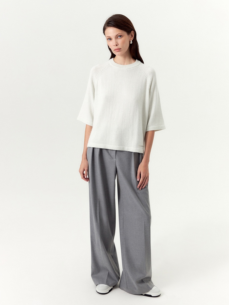 Джемпер с шерстью ангоры и люрексом