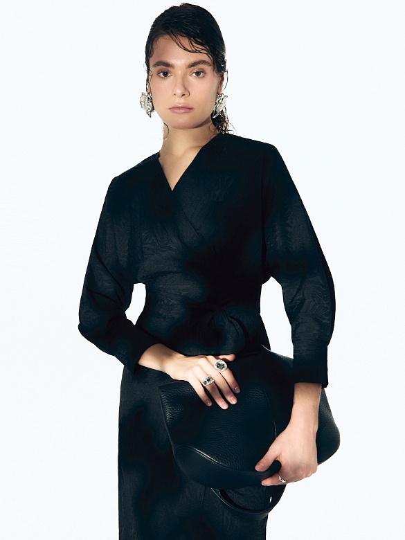 Платье на запах из фактурной ткани POMPA арт.2136471so0299