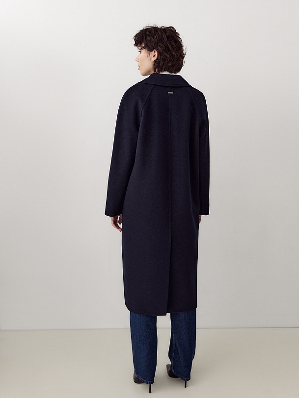 Двубортное пальто-кокон с мембраной