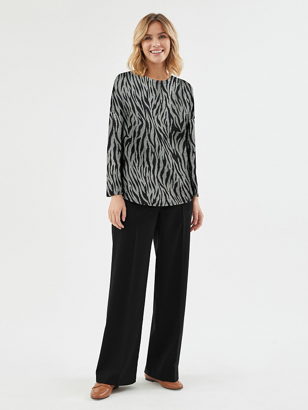 Трикотажная блуза с принтом "зебра"