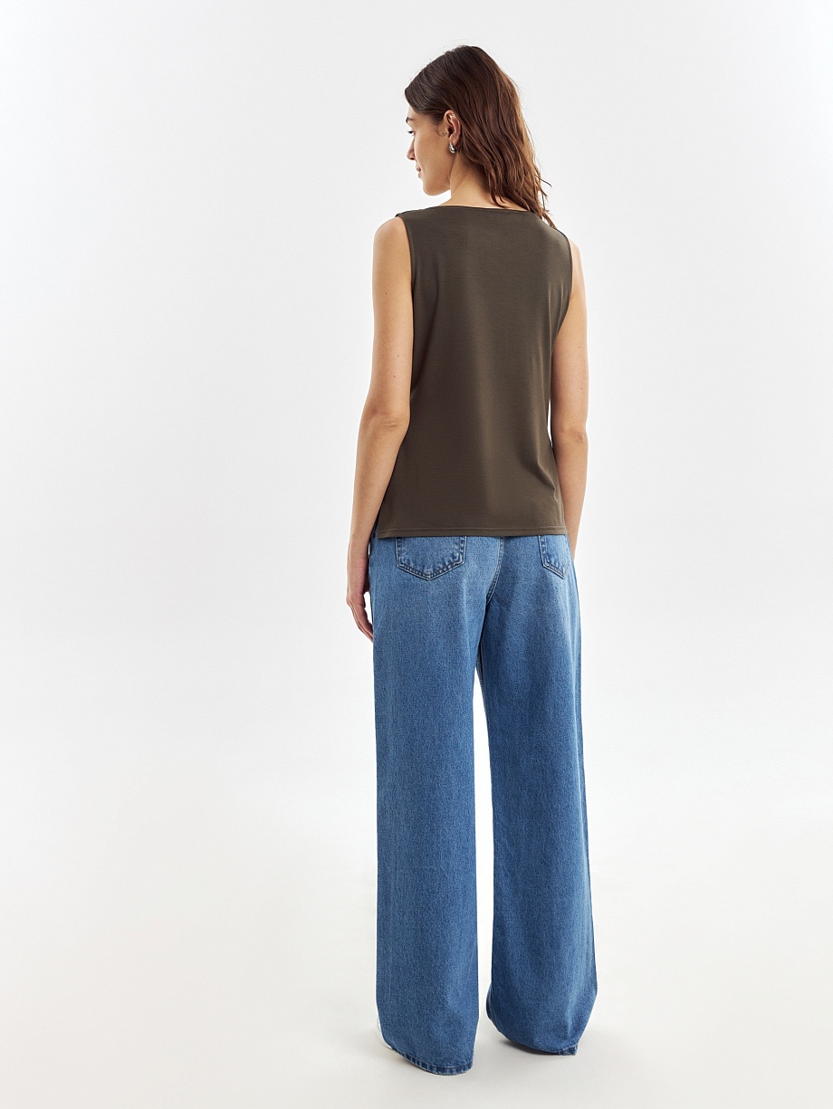 Топ из натуральных тканей с добавлением шёлка