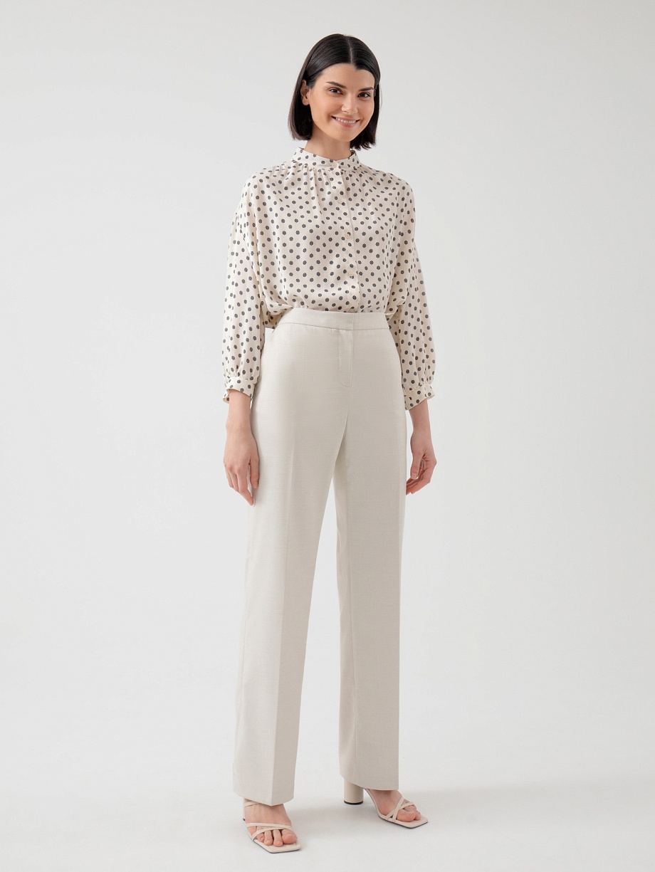 Прямые брюки из костюмной ткани