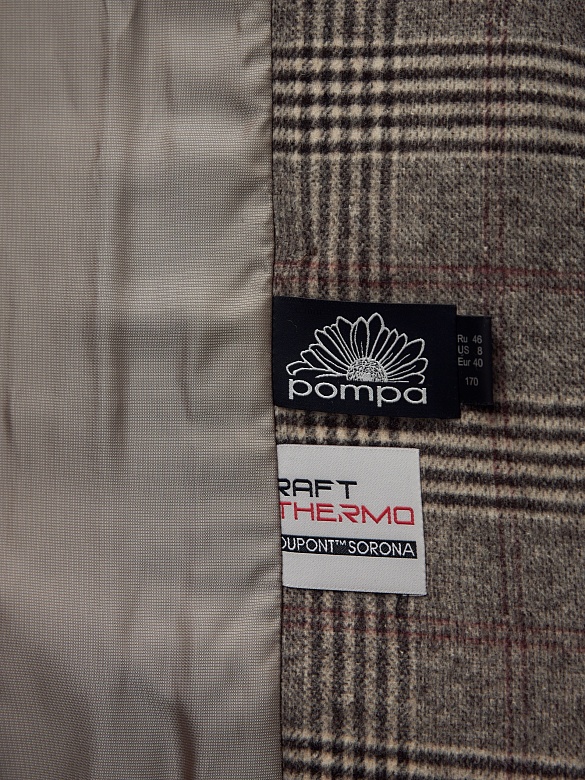 Шерстяное пальто с мембраной и утеплённой спинкой POMPA арт.1011985p90090