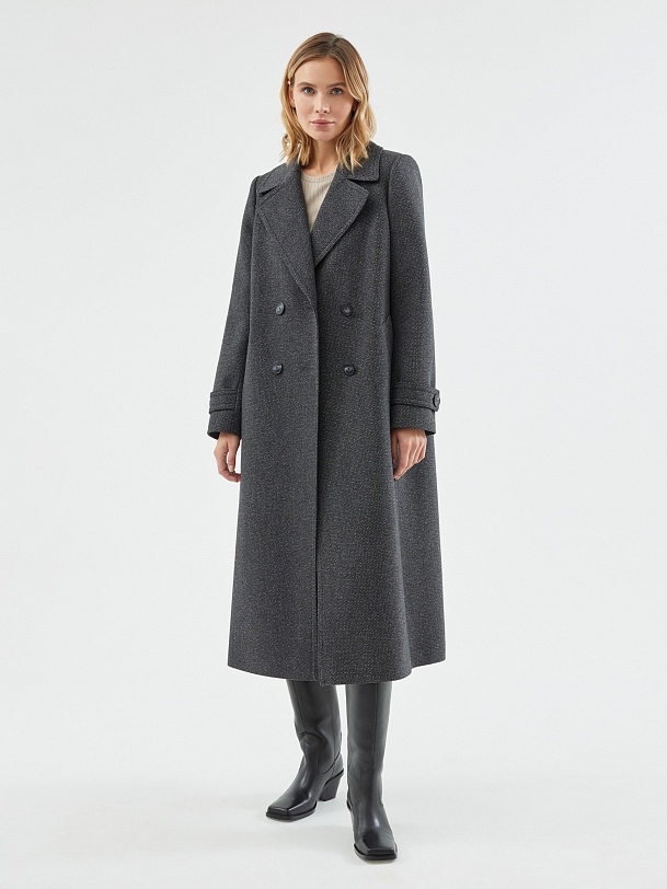 Шерстяное пальто с мембраной и утеплённой спинкой
