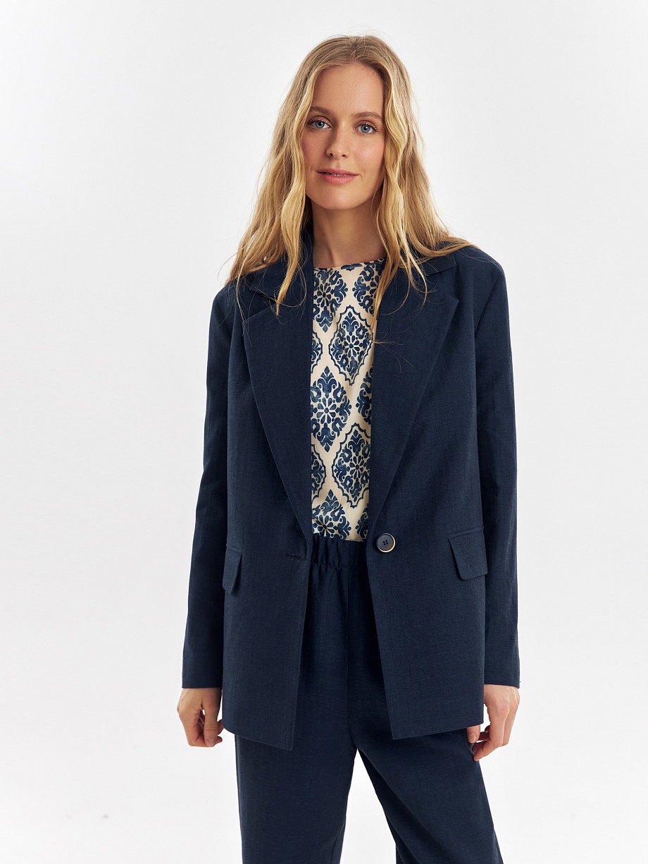 Жакет из хлопка и льна