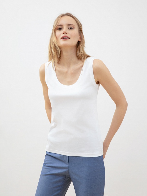 Топ-майка женская белая без рукавов