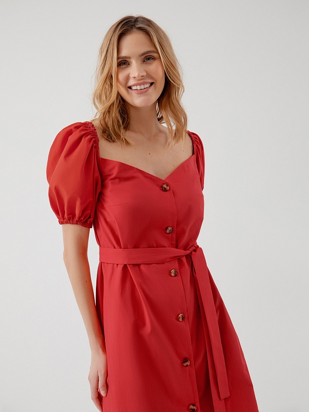 Платье-халат с объёмными рукавами