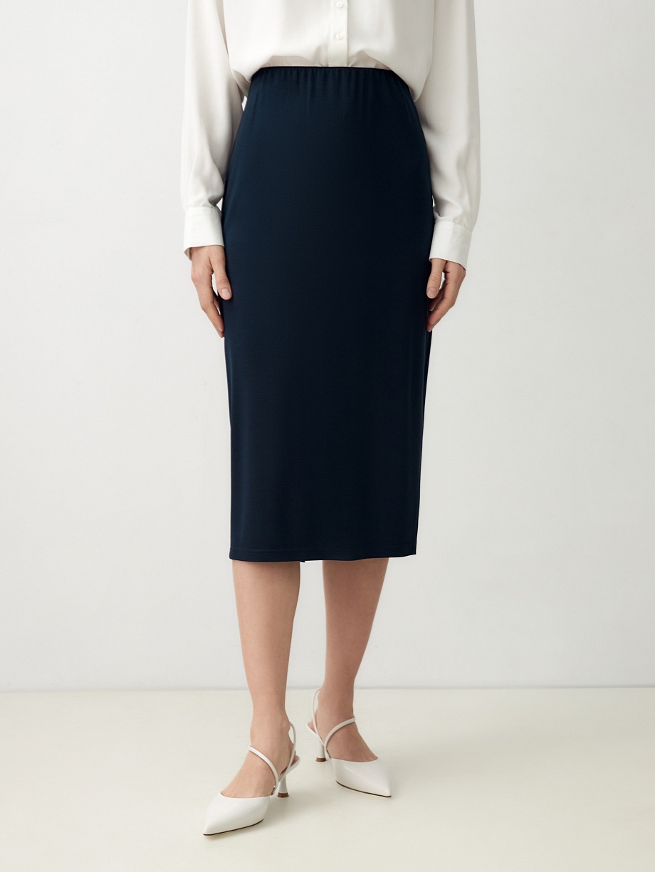 Трикотажная юбка-карандаш из хлопка