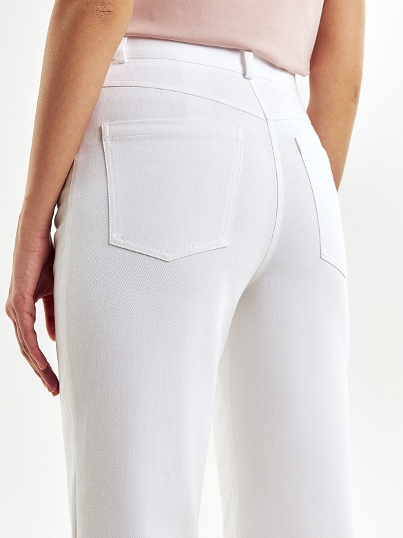 Укороченные белые джинсы POMPA арт.4119024pa0601