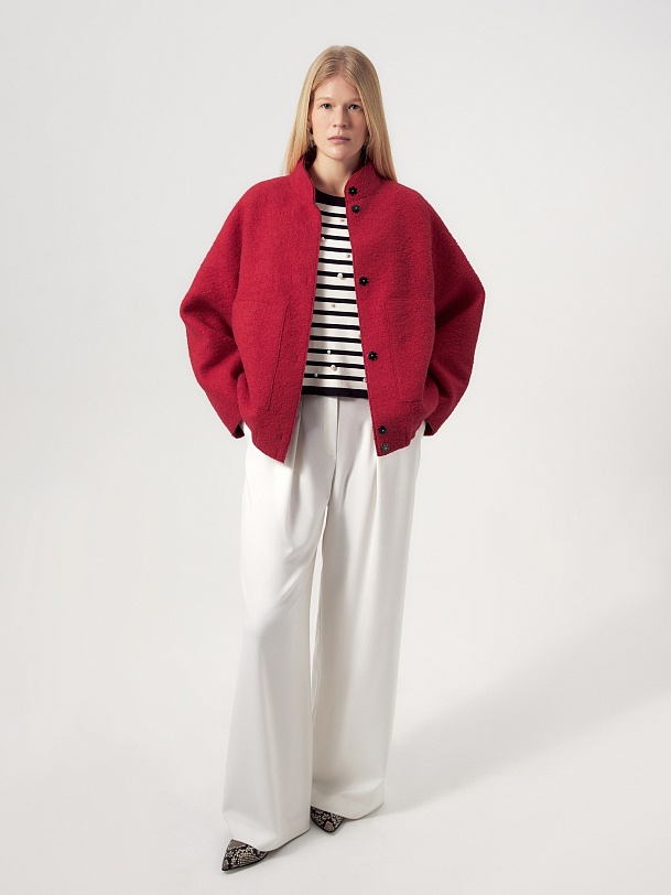 Бомбер из варёной шерсти с мембраной