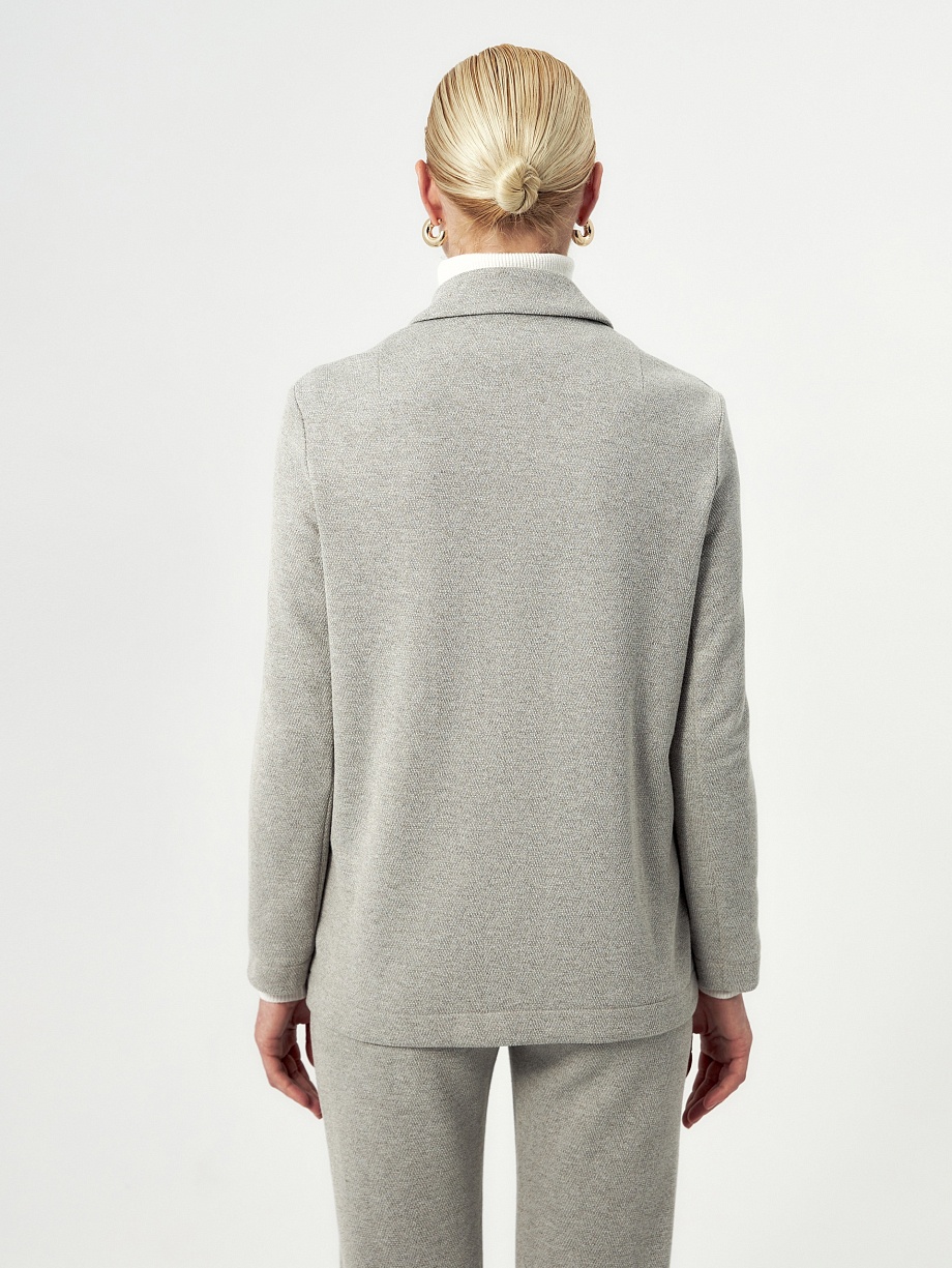 Жакет из трикотажной ткани с эффектом "елочка"