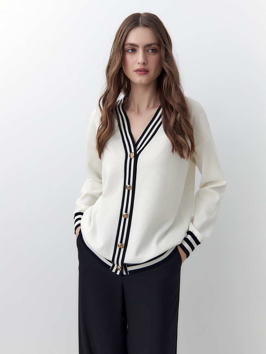 Кардиган из вискозной пряжи с добавлением шелка