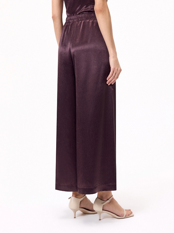 Брюки из жатого атласа на эластичном поясе POMPA арт.4111490dr1375