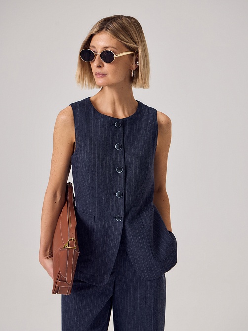 Удлиненный жилет из 100% хлопка 