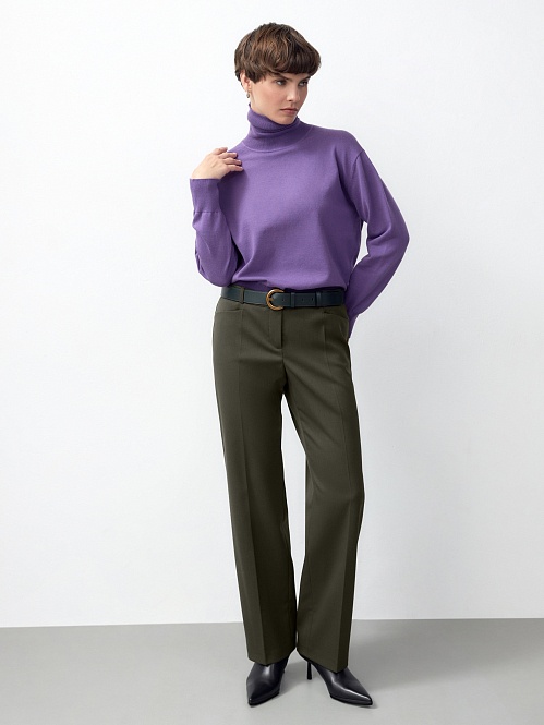 Базовые брюки из костюмной ткани с шерстью POMPA