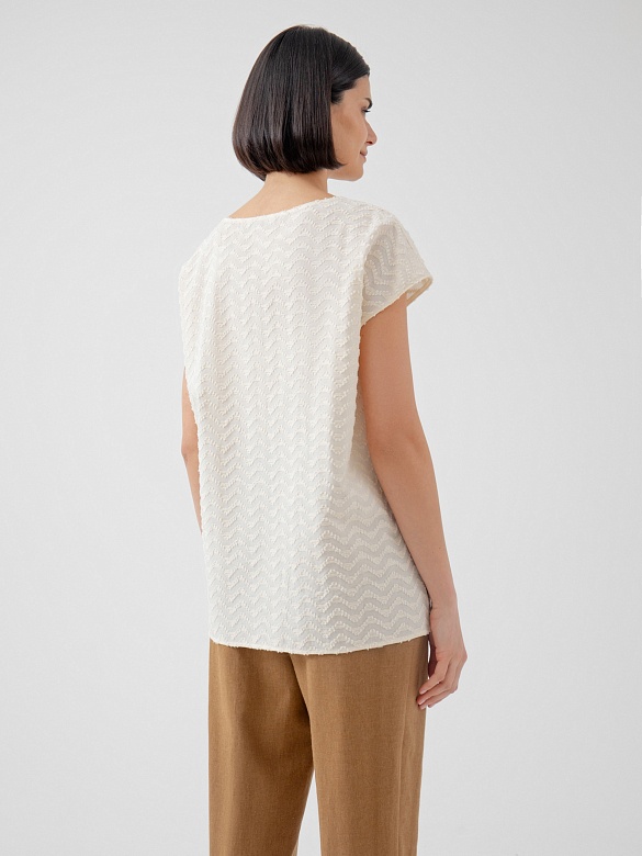 Блуза из фактурной хлопковой ткани POMPA арт.4147843sb0603