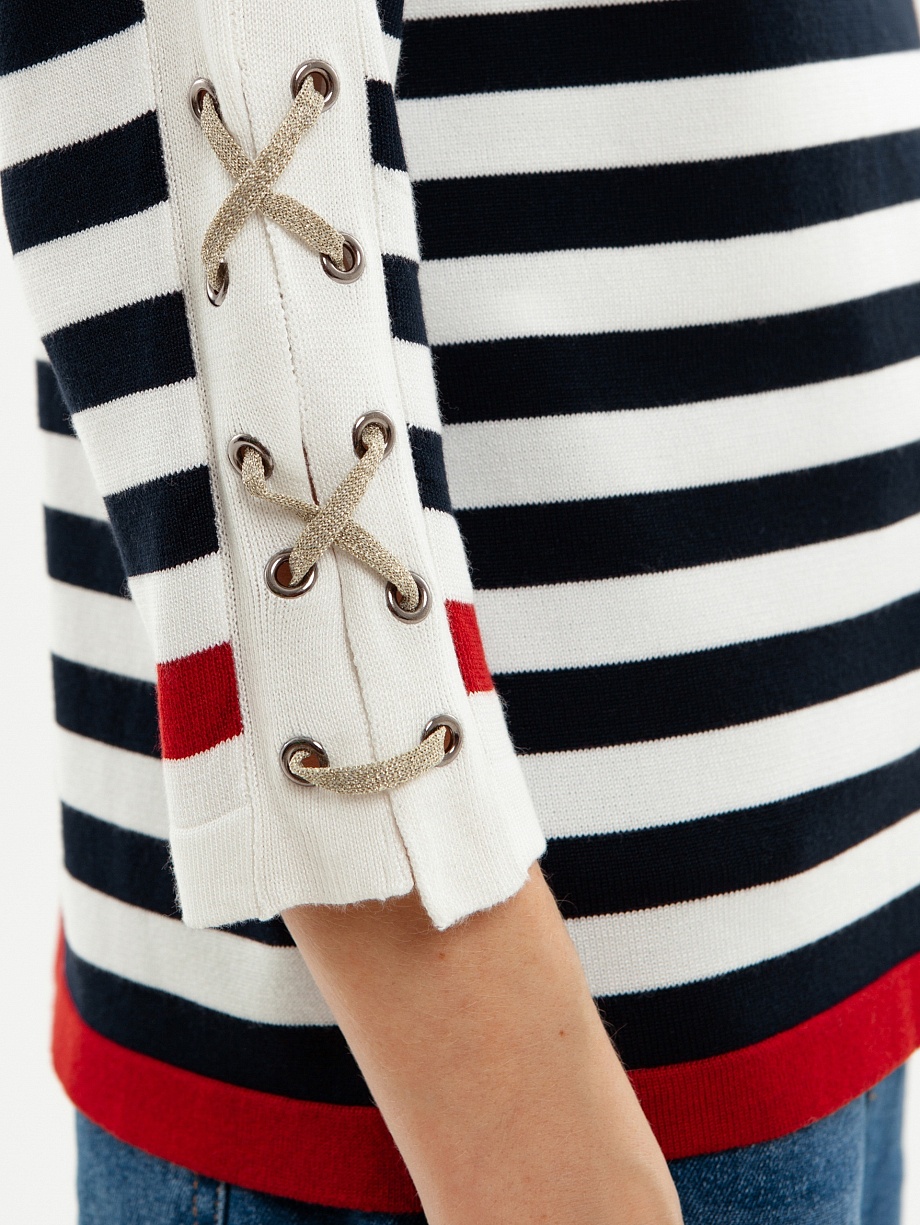 Джемпер прямого кроя в бретонскую полоску из вискозы