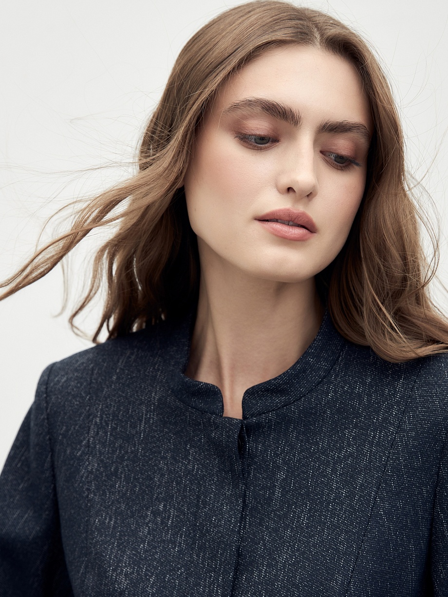 Жакет из костюмной ткани с имитацией джинсы