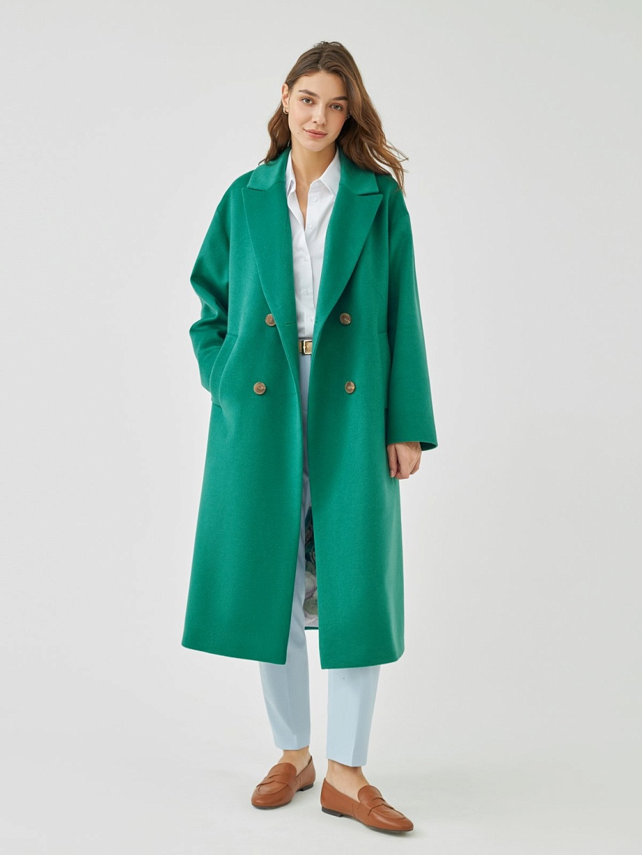 Шерстяное демисезонное пальто с мембраной