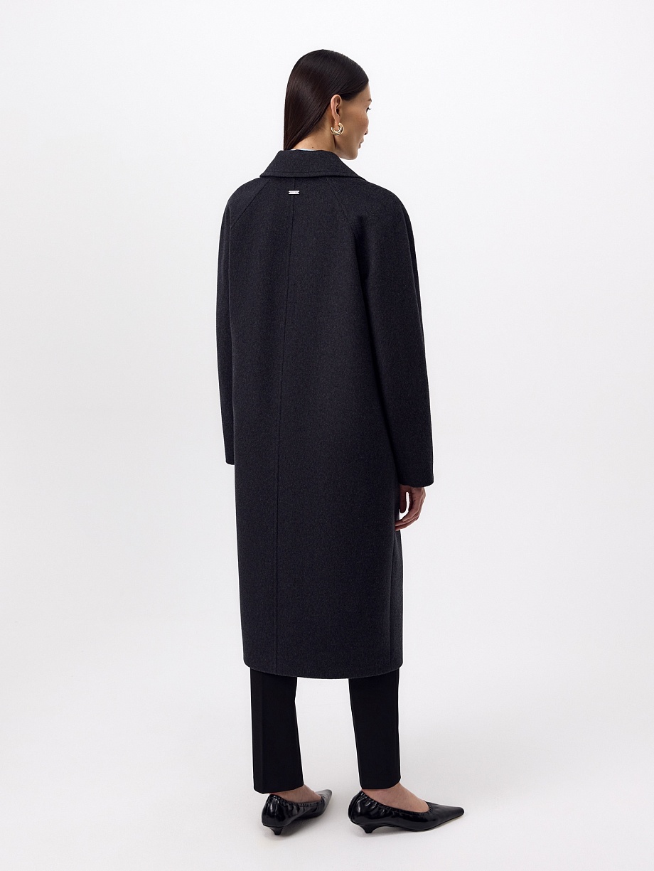 Пальто из шерсти с мембраной, утеплённой спинкой и съёмным капюшоном