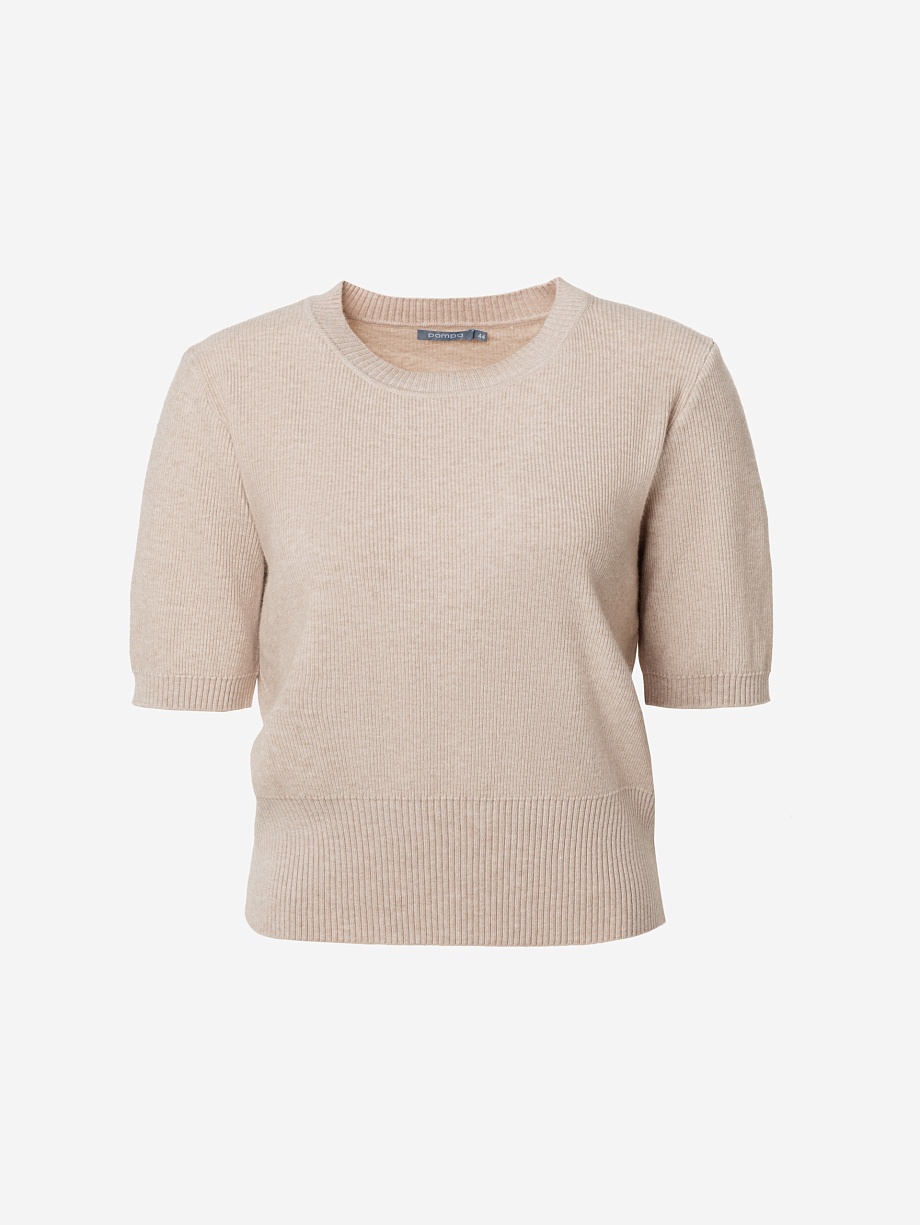 Джемпер с коротким рукавом из вискозы и шерсти