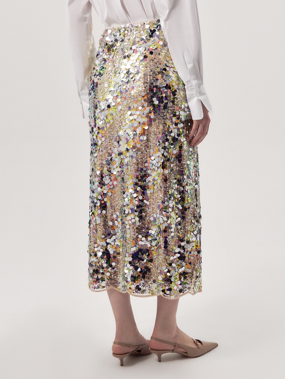 Юбка миди с пайетками