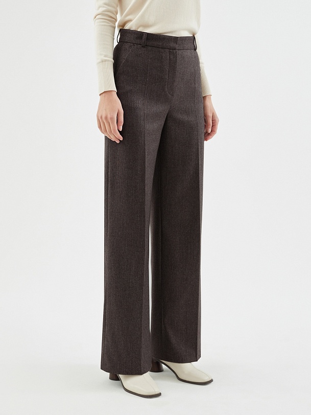 Прямые брюки из вискозной костюмной ткани
