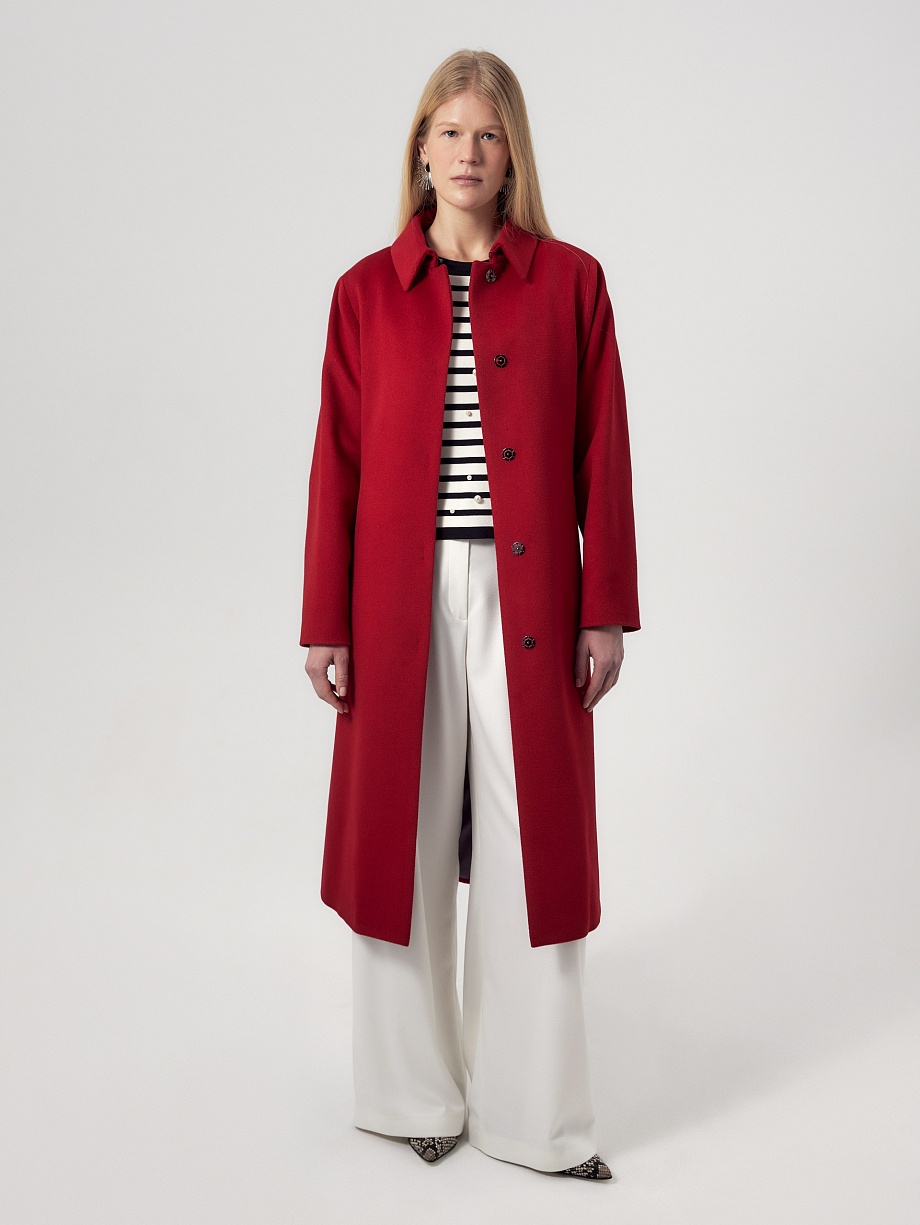 Демисезонное пальто из шерсти с мембраной