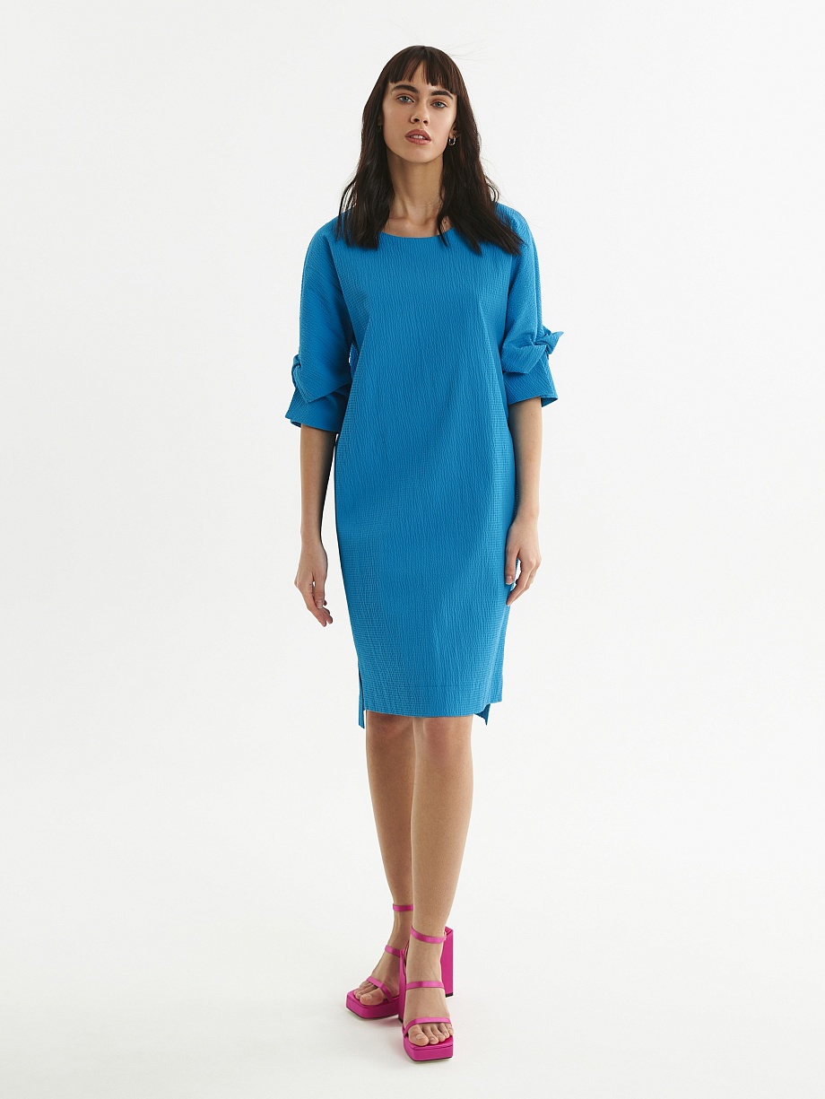 Асимметричное платье из фактурного хлопка