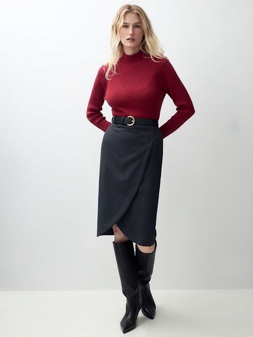 Вязаный джемпер из хлопка с воротником