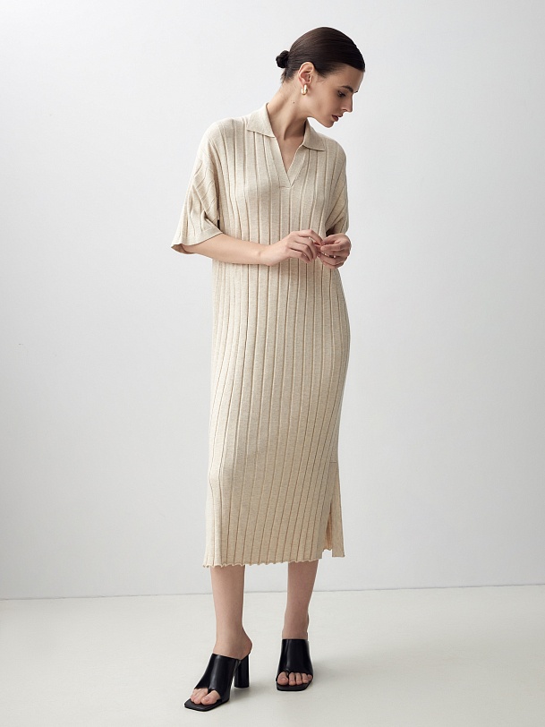 Платье-поло из вискозного трикотажа